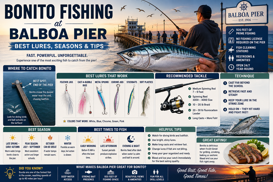 Bonito Fishing at Balboa Pier – Best Lures, Seasons &amp; Tips